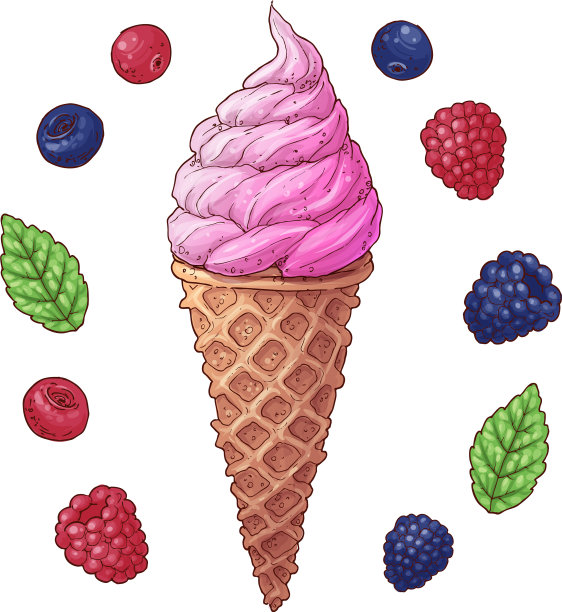一套蛋卷冰淇淋图片下载