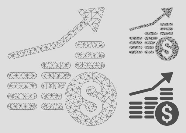 财务图表网格二维模型和三角形图片下载