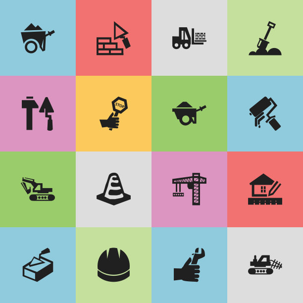 一组16可编辑结构图标包括图片下载