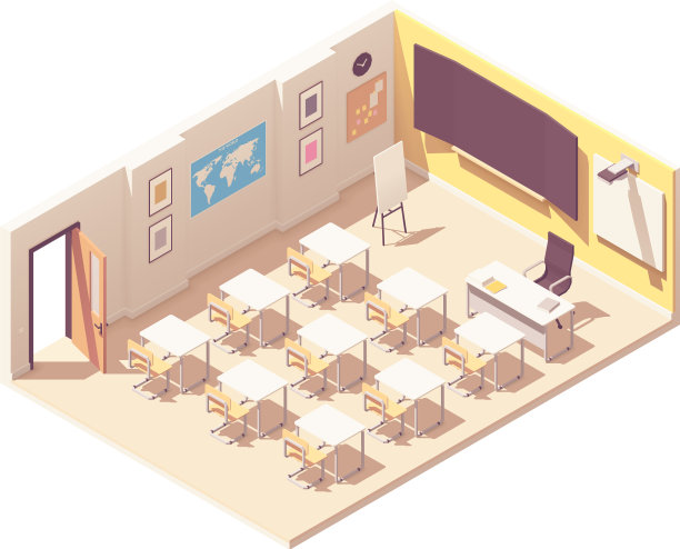 等距学校教室图片下载