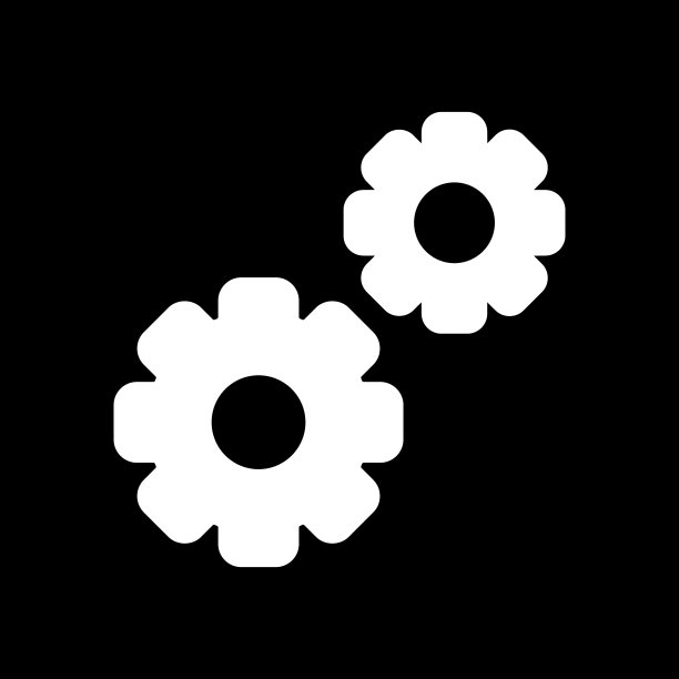 齿轮图标黑白两档图片下载