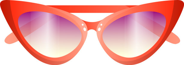 红色时尚女性复古太阳镜与紫罗兰图片下载