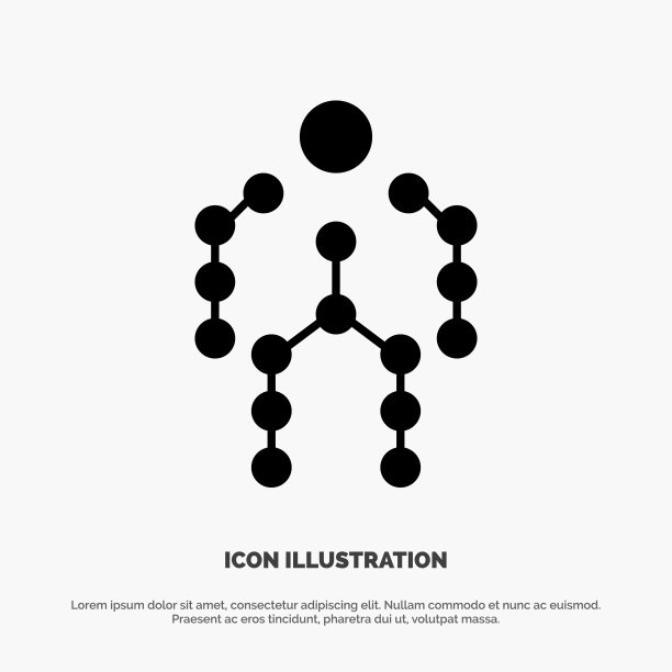 动作骨骼捕捉人体运动固体字形图标图片下载