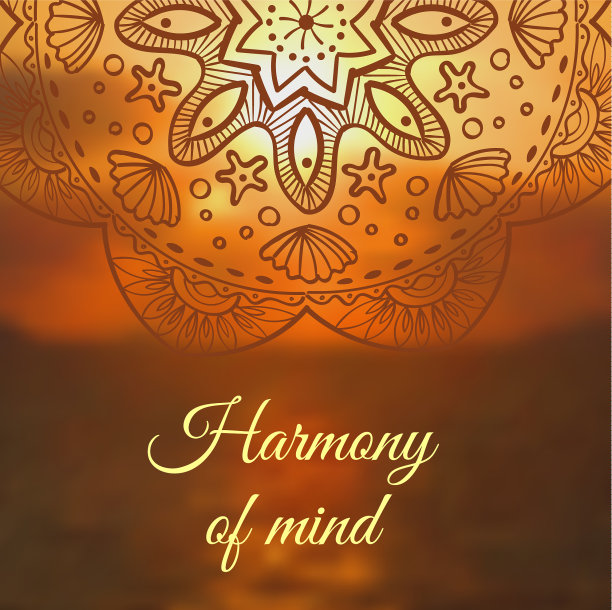 带有曼荼罗的瑜伽横幅图片下载