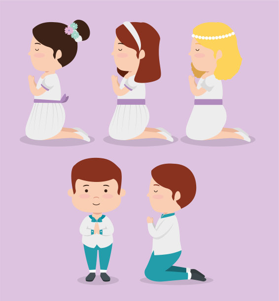 男孩女孩首次圣餐宗教套装图片下载