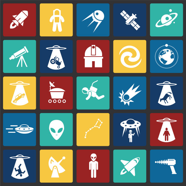 空间图标设置为彩色方块黑色背景图片下载