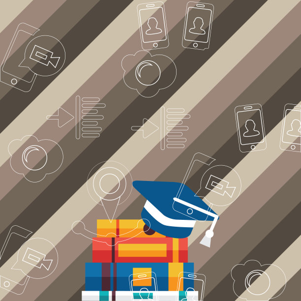 蓝色配白色的毕业帽图片下载