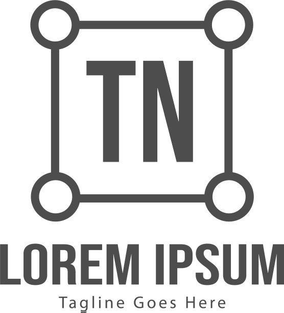 现代边框TN字母logo模板图片下载