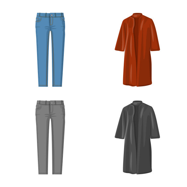 孤立对象的妇女和服装标志集图片下载