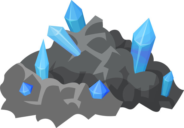 在白色背景上有晶体的矿石图片下载