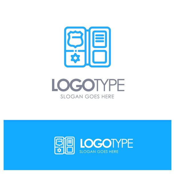 书盾美国星蓝色轮廓标志处图片下载