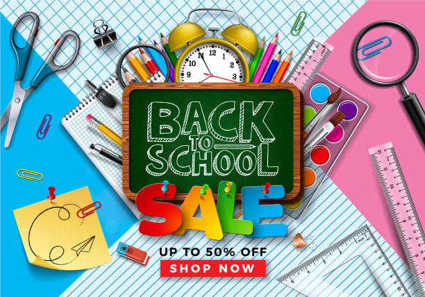 返校销售用彩色铅笔设计图片下载