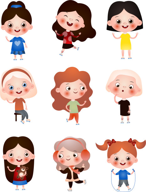 有趣的有趣的孩子有不同的发型图片下载