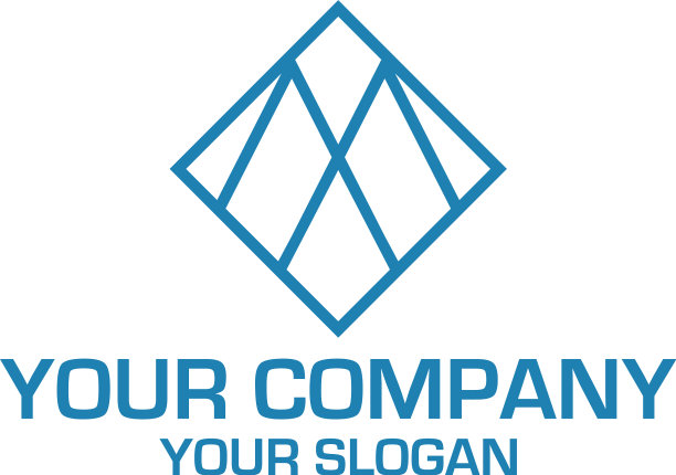 单线钻石m标志设计图片下载