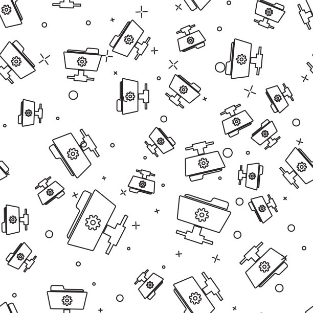 黑色FTP设置文件夹图标隔离无缝图片下载