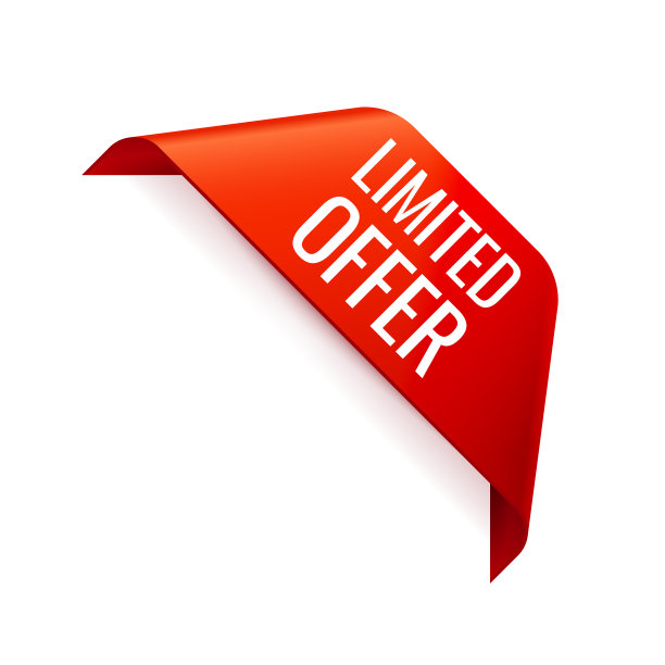 白色背景角上的红色横幅丝带图片下载