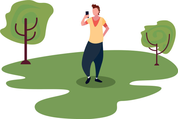 年轻人使用智能手机插图图片下载