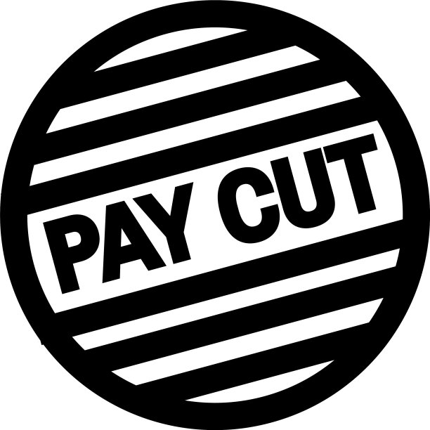 工资削减戳白孤立图片下载