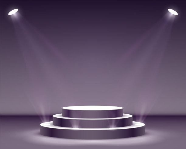 舞台领奖台配舞台灯光领奖台场景图片下载