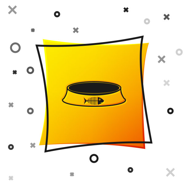 黑色宠物食品碗猫或狗图标孤立图片下载