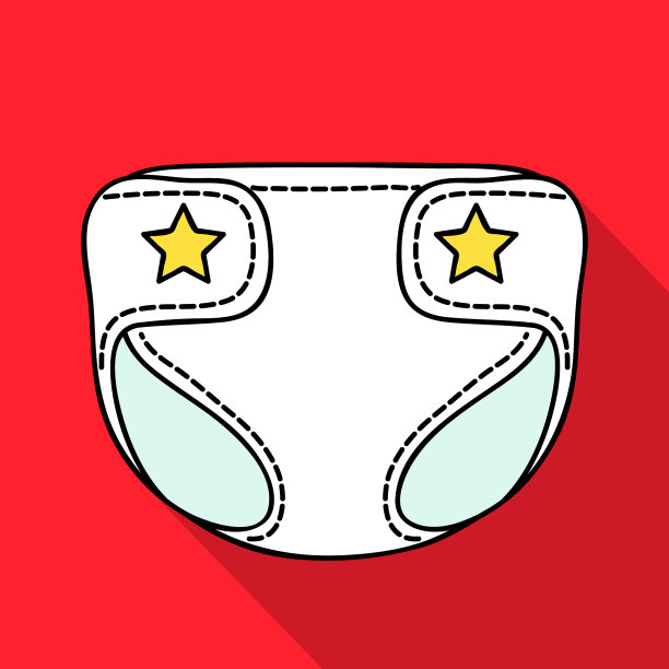 婴儿尿布图标在扁平风格孤立的白色图片下载