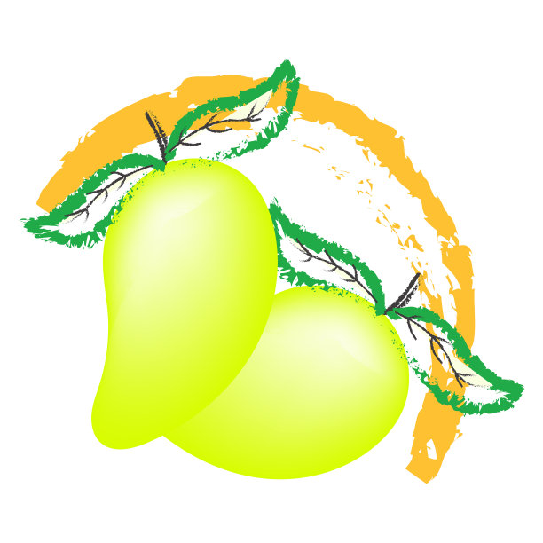 芒果水果标志孤立在白色的背景图片下载