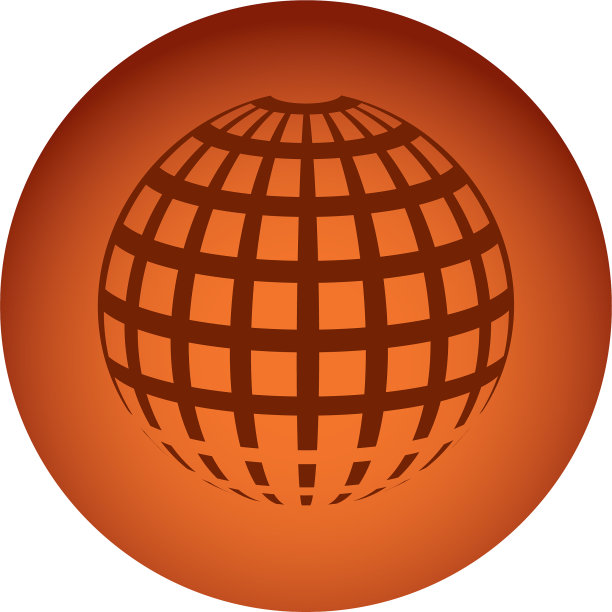 橙色圆形框架球体网格世界图片下载