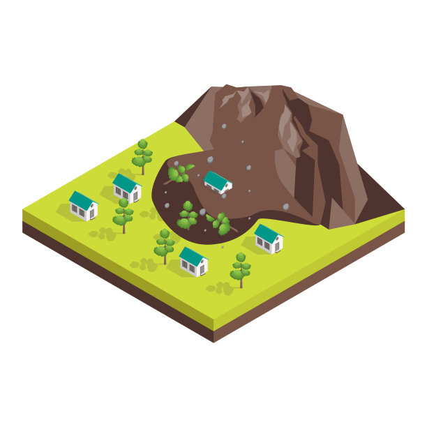 自然灾害概念三维等距视图图片下载