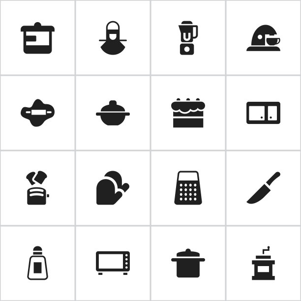 一套16可编辑的食物图标包括符号图片下载