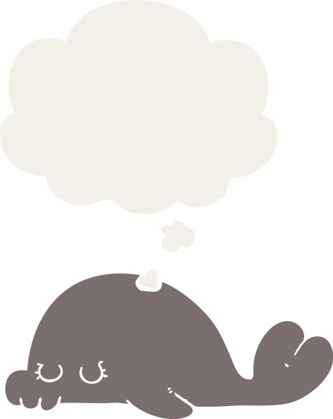 卡通印章和思想泡沫在复古风格图片下载