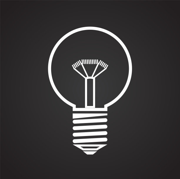 灯图标在黑色背景的图形和网页图片下载