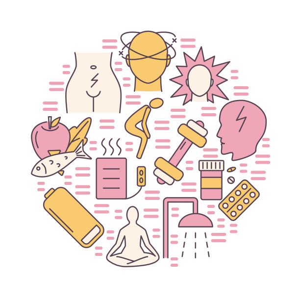 线条风格中的月经圆概念横幅图片下载