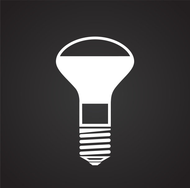 灯图标在黑色背景的图形和网页图片下载