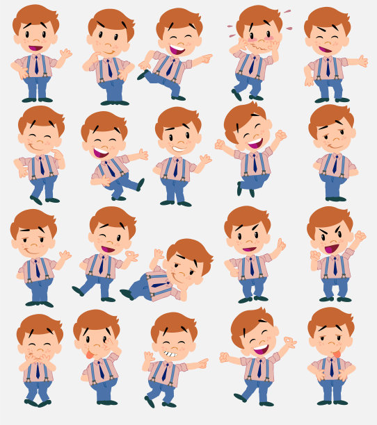 卡通人物商人在时尚休闲图片下载