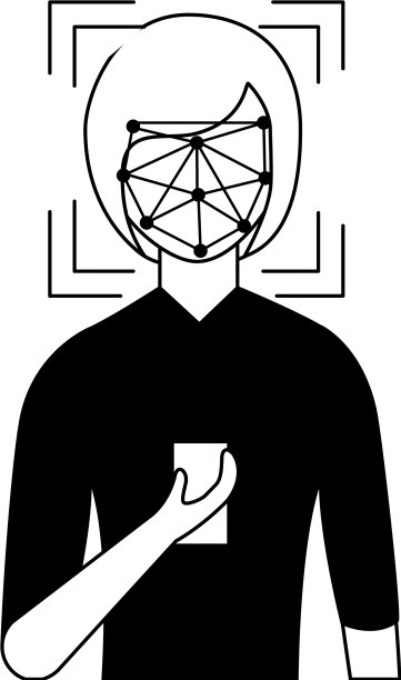 女人的脸部扫描处理小工具图片下载