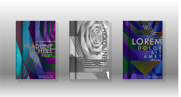 封面书彩色六边形抽象背景图片下载