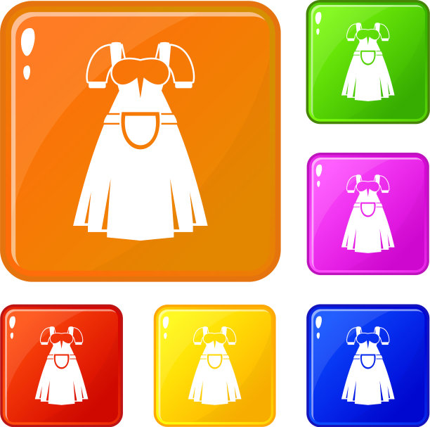 传统的巴伐利亚服装图标设置颜色图片下载