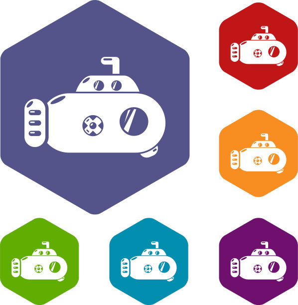 潜艇运输图标六面体图片下载