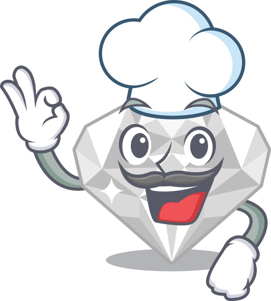 吉祥物包里的白色钻石厨师图片下载