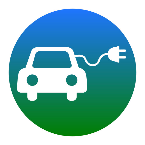 环保电动汽车标志白色图标图片下载
