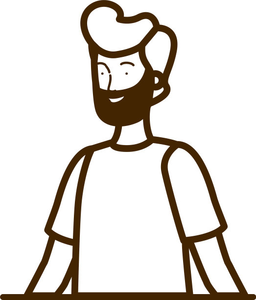 白色背景中的年轻人剪影图片下载