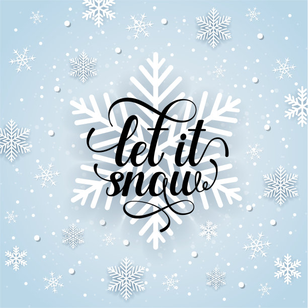 冬季背景与雪花和文字图片下载