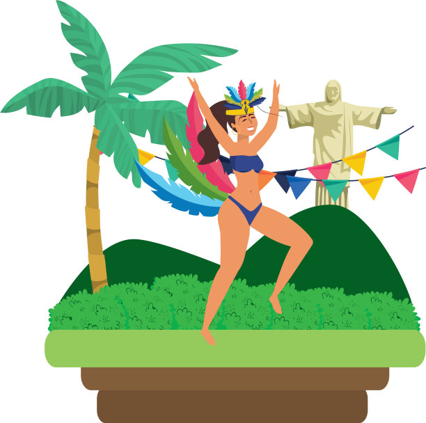 巴西女子庆祝狂欢节图片下载