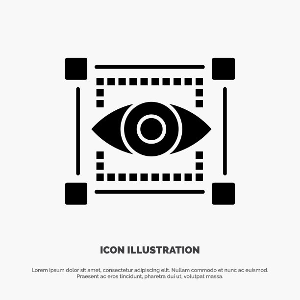 视觉视图草图眼睛固体黑色字形图标图片下载