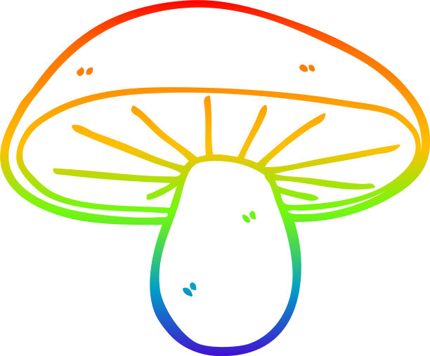 彩虹渐变线绘制卡通蘑菇图片下载