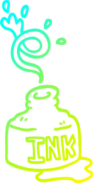 冷梯度线画卡通泼墨图片下载