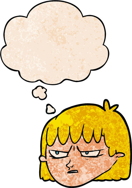 卡通愤怒的女人和思想泡沫在垃圾图片下载