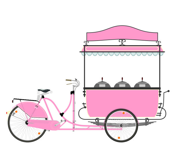 街头小吃小贩自行车图片下载