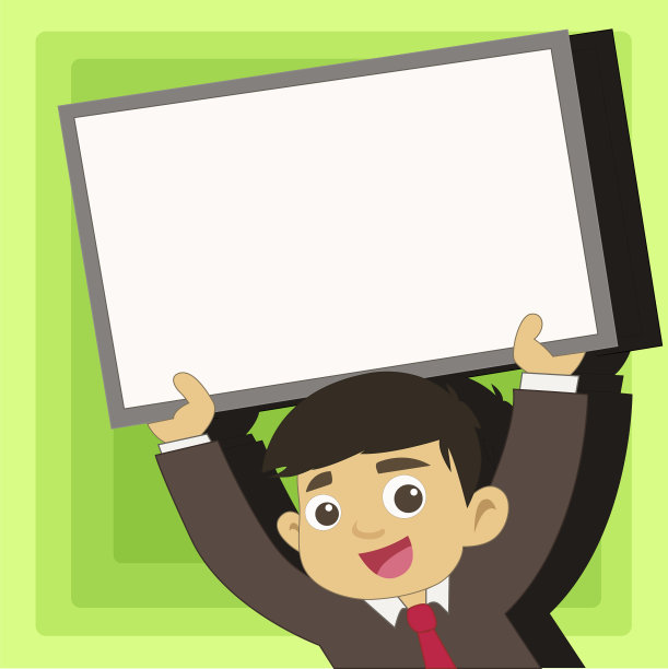 年轻的男学生举起空框板图片下载