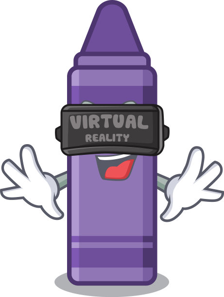 虚拟现实中紫色蜡笔孤立着图片下载